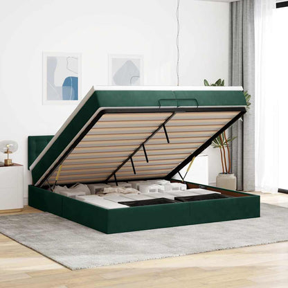 Struttura Letto Pouf con Materassi 200x200 cm Velluto | homemem39