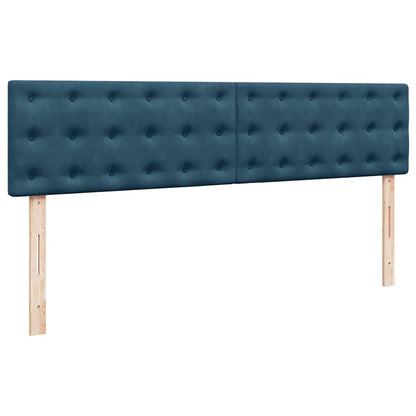 Pouf Letto con Materassi e LED Blu Scuro 200x200cm Velluto | homemem39