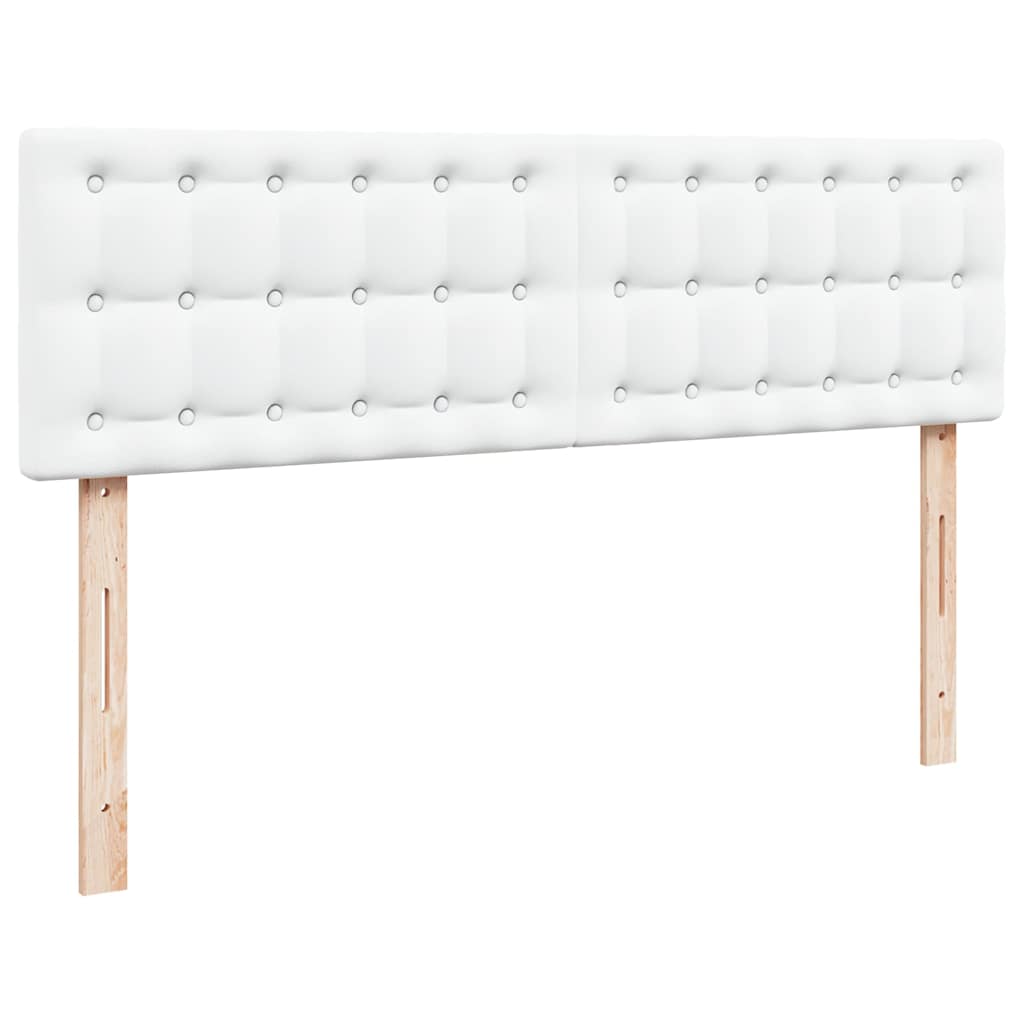 Struttura Letto Pouf con Materassi Bianco 160x200 cm Similpelle