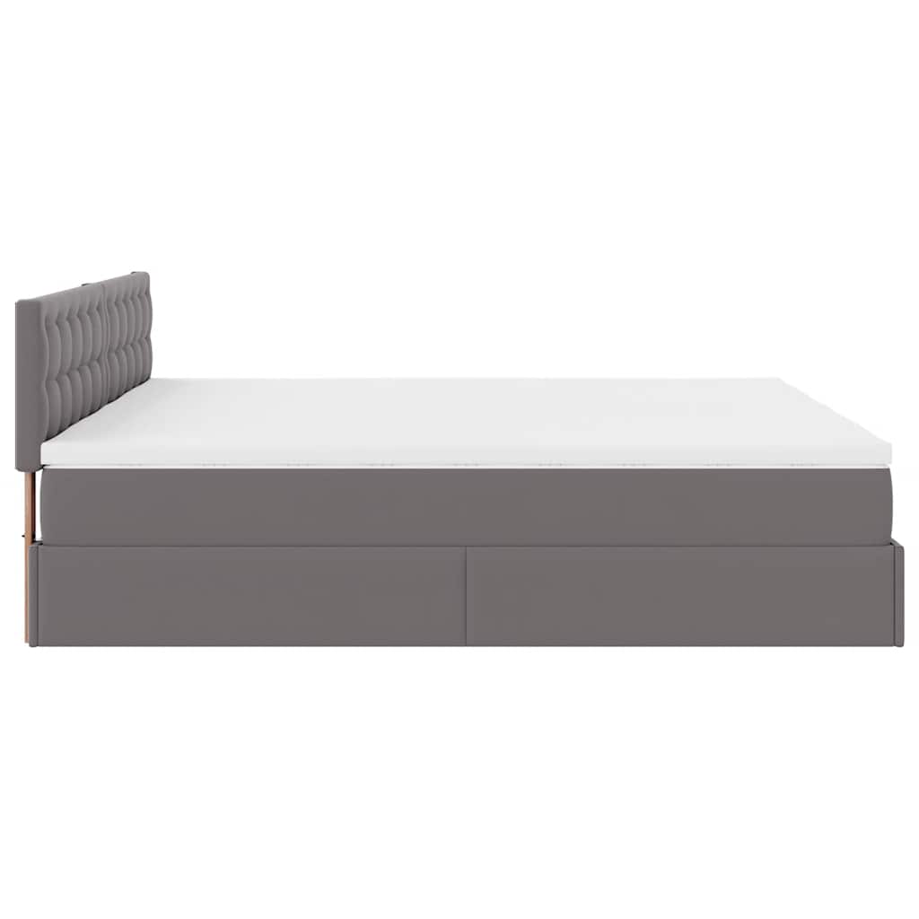 Pouf Letto con Materassi e LED Grigio 180x200cm Similpelle | homemem39