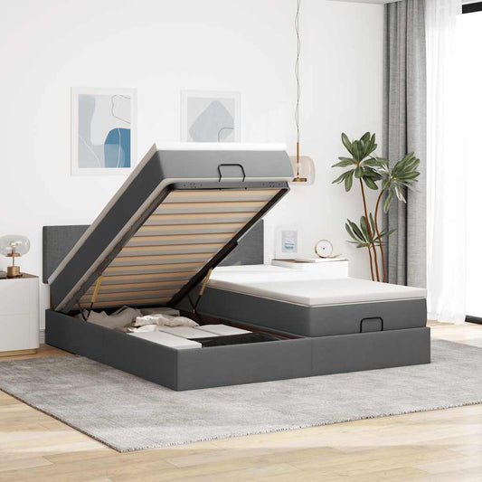 Struttura Letto Pouf con Materassi 180x200 cm in Tessuto