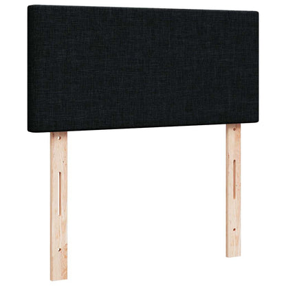 Struttura Letto Pouf con Materassi Nero 180x200 cm in Tessuto