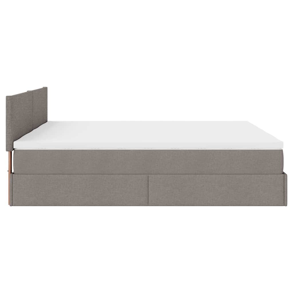 Struttura Letto Pouf con Materassi Tortora 180x200cm in Tessuto | homemem39