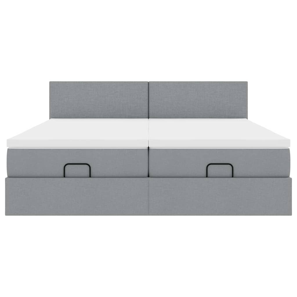 Struttura Letto Pouf con Materassi 200x200 cm in Tessuto - homemem39