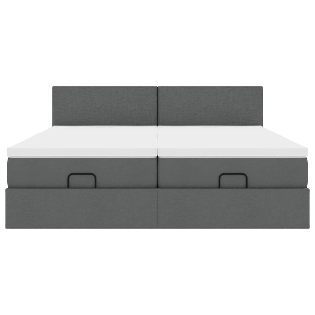 Struttura Letto Pouf con Materassi 200x200 cm in Tessuto