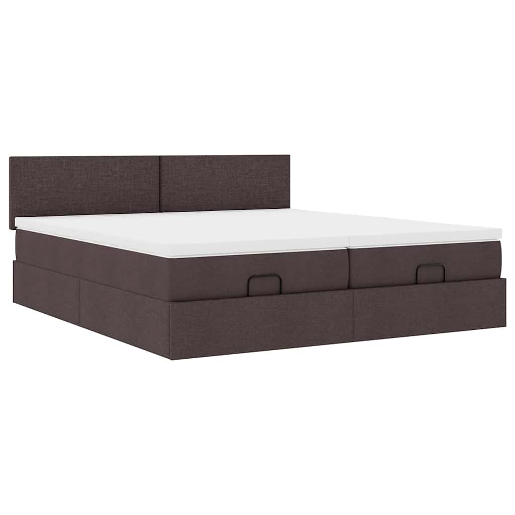 Struttura Letto Pouf con Materassi 200x200 cm in Tessuto