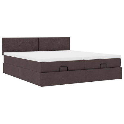 Struttura Letto Pouf con Materassi 200x200 cm in Tessuto