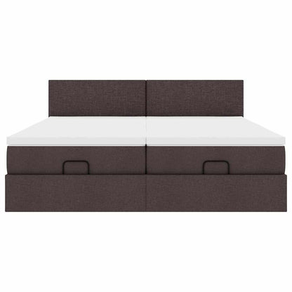 Struttura Letto Pouf con Materassi 200x200 cm in Tessuto - homemem39