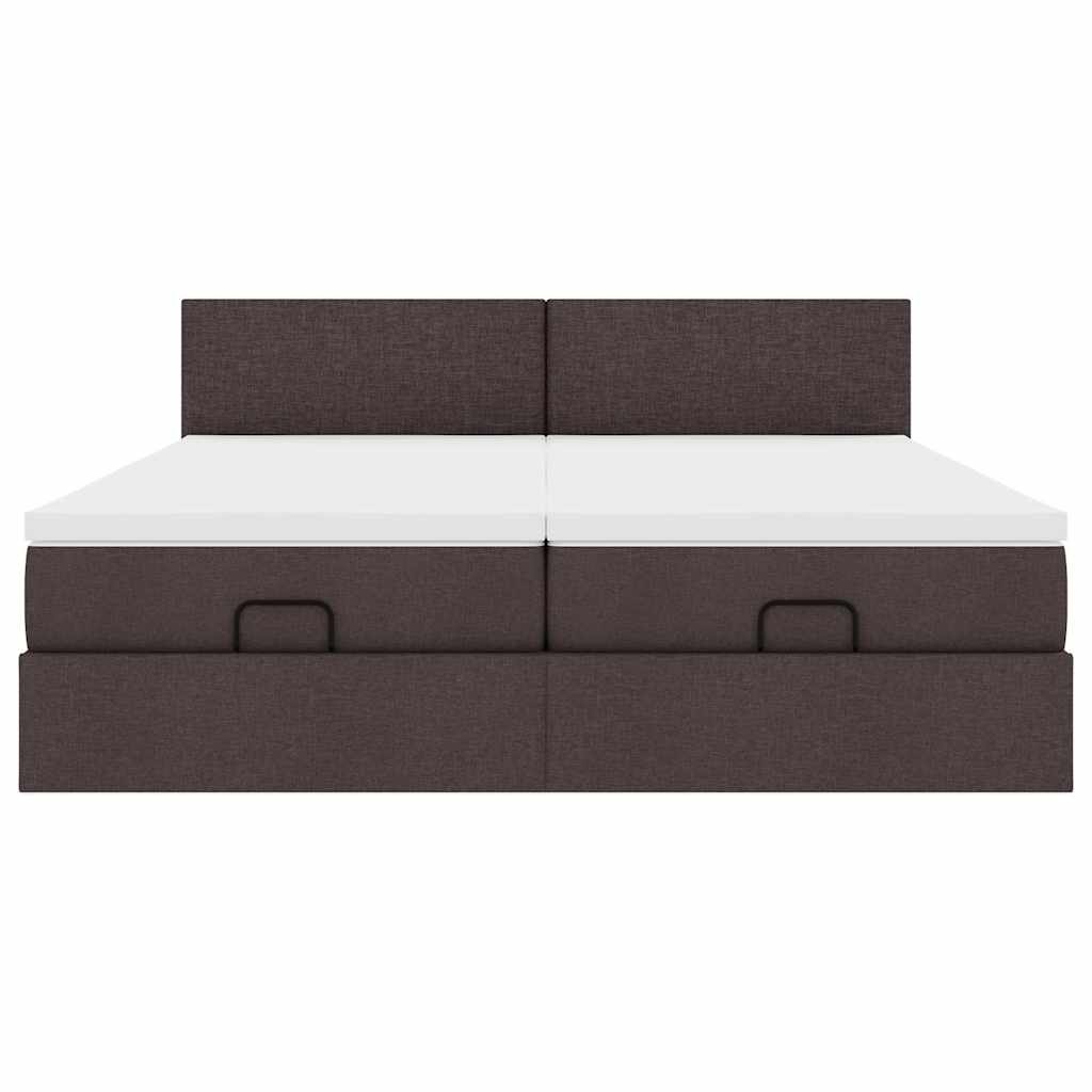 Struttura Letto Pouf con Materassi 200x200 cm in Tessuto