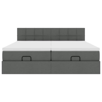 Struttura Letto Pouf con Materassi 160x200 cm in Tessuto