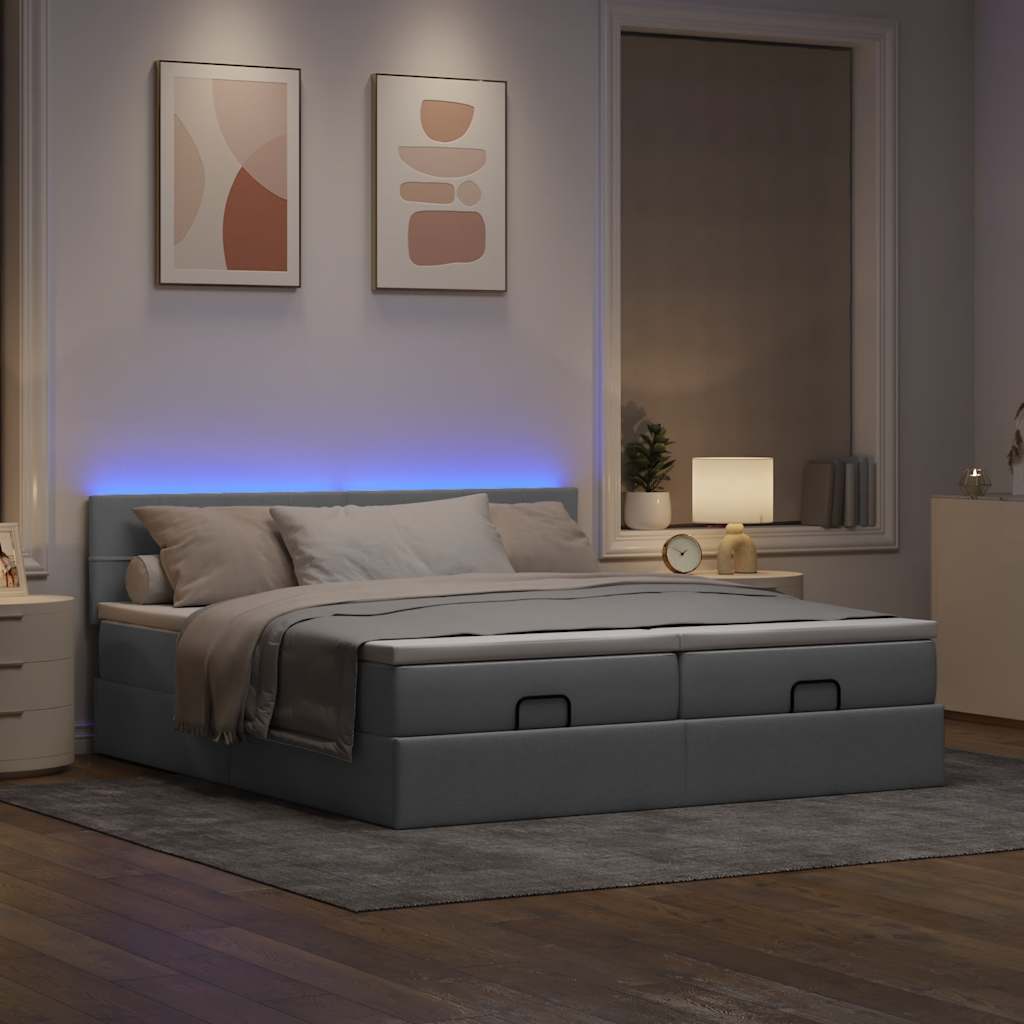 Struttura Letto Pouf con Materassi 180x200 cm in Tessuto | homemem39