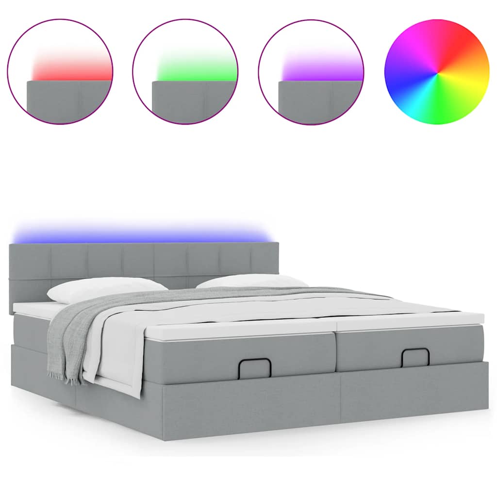 Struttura Letto Pouf con Materassi 180x200 cm in Tessuto | homemem39