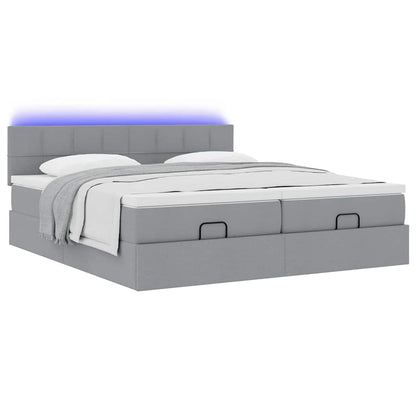 Struttura Letto Pouf con Materassi 180x200 cm in Tessuto | homemem39