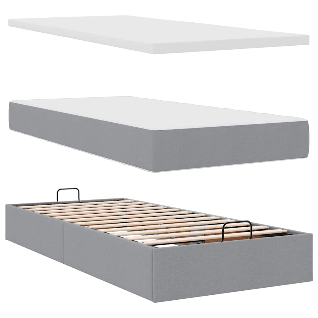 Struttura Letto Pouf con Materassi 180x200 cm in Tessuto | homemem39