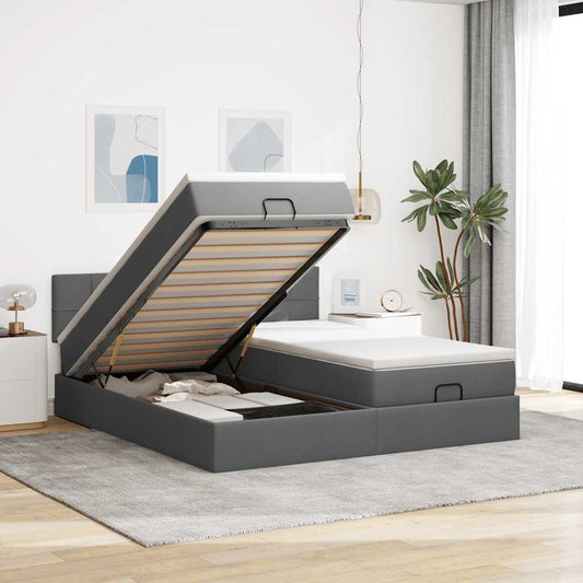 Struttura Letto Pouf con Materassi 180x200 cm in Tessuto | homemem39