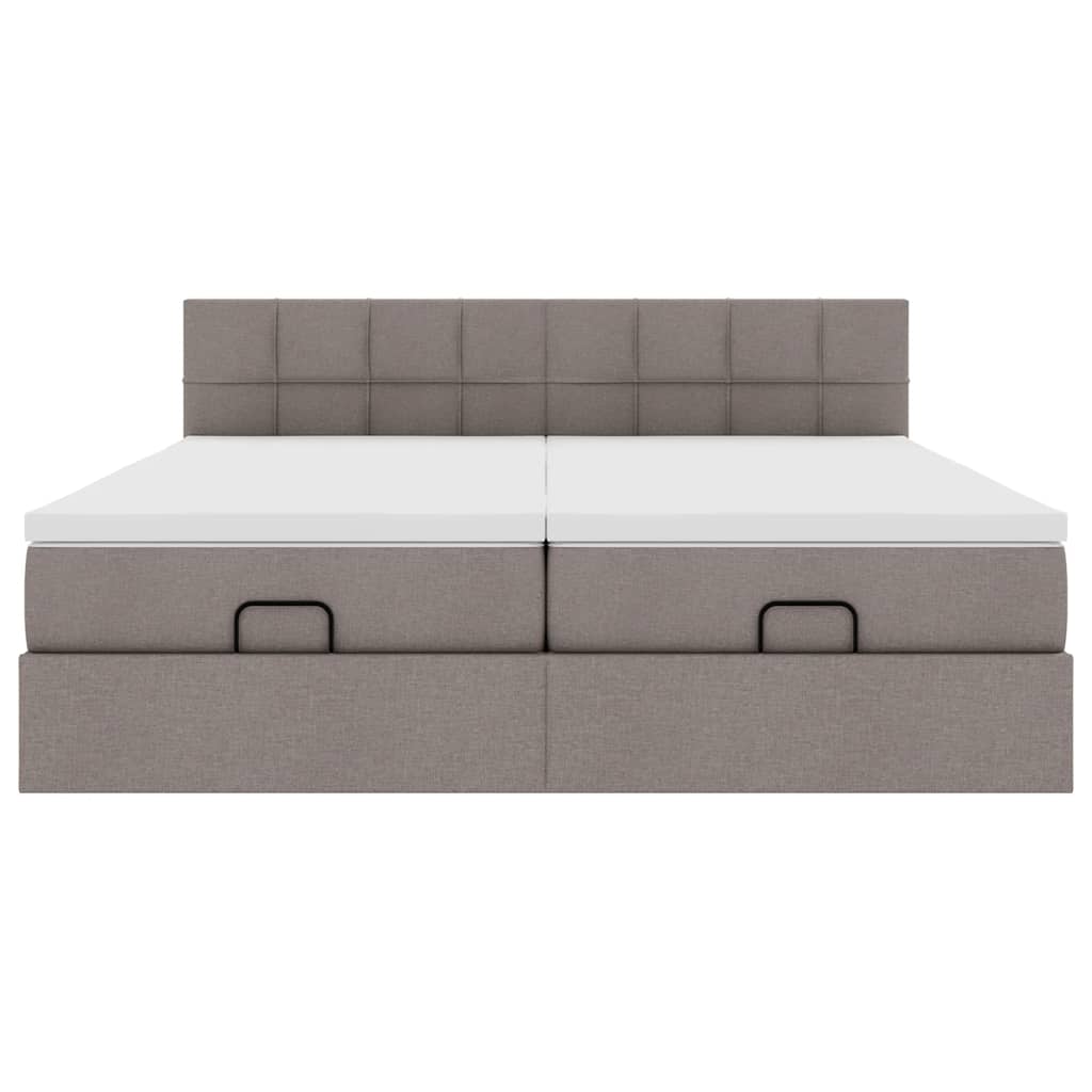 Struttura Letto Pouf con Materassi Tortora 180x200cm in Tessuto | homemem39