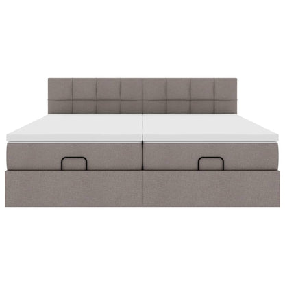 Struttura Letto Pouf con Materassi Tortora 180x200cm in Tessuto | homemem39