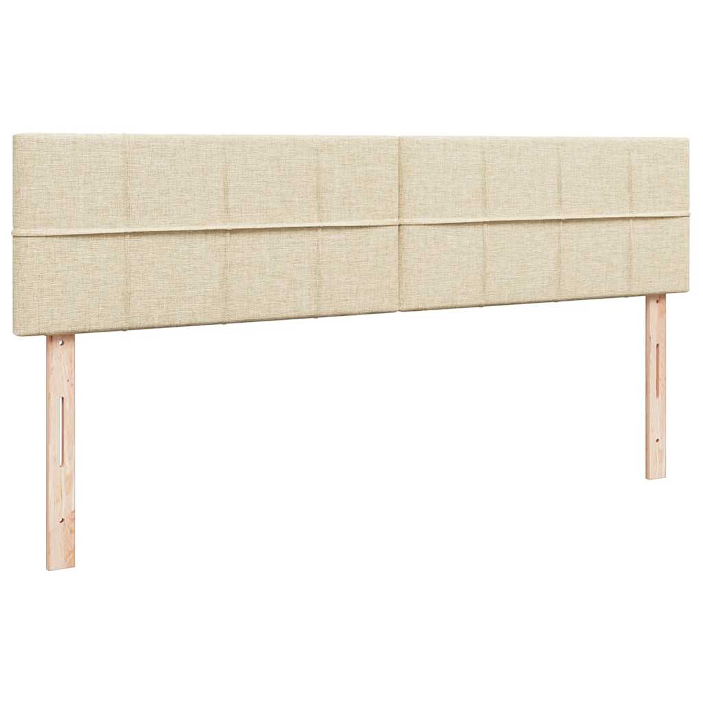 Struttura Letto Pouf con Materassi Crema 180x200 cm in Tessuto