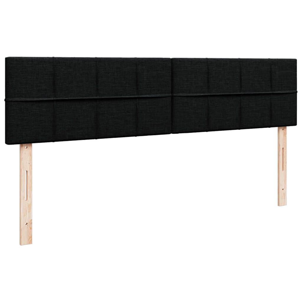 Struttura Letto Pouf con Materassi Nero 200x200 cm in Tessuto | homemem39