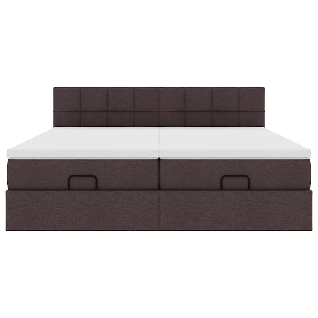 Struttura Letto Pouf con Materassi 200x200 cm in Tessuto