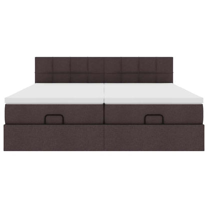 Struttura Letto Pouf con Materassi 200x200 cm in Tessuto