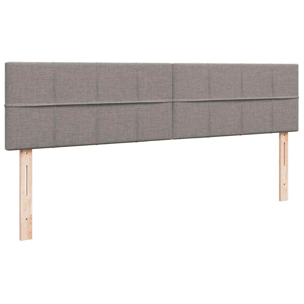 Struttura Letto Pouf con Materassi Tortora 200x200 cm Tessuto