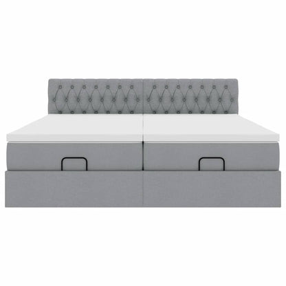 Struttura Letto Pouf con Materassi 160x200 cm in Tessuto