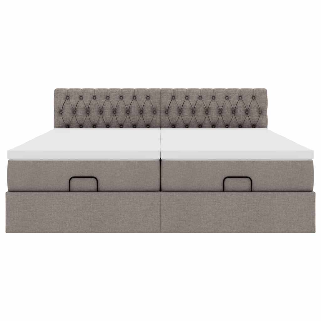 Struttura Letto Pouf con Materassi Tortora 160x200cm in Tessuto | homemem39
