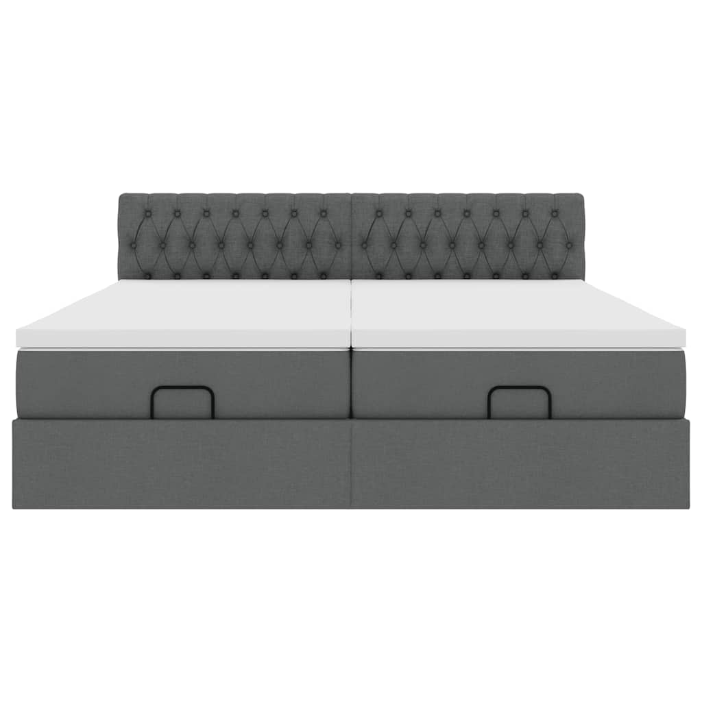 Struttura Letto Pouf con Materassi 180x200 cm in Tessuto