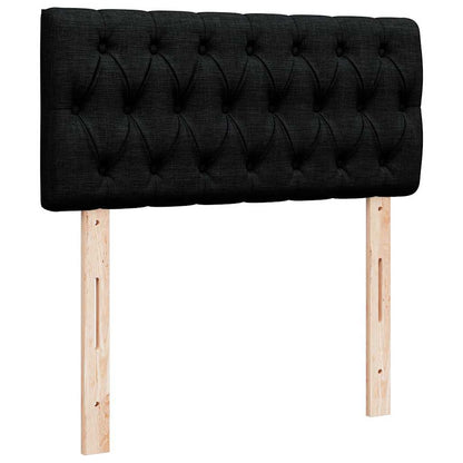 Struttura Letto Pouf con Materassi Nero 180x200 cm in Tessuto