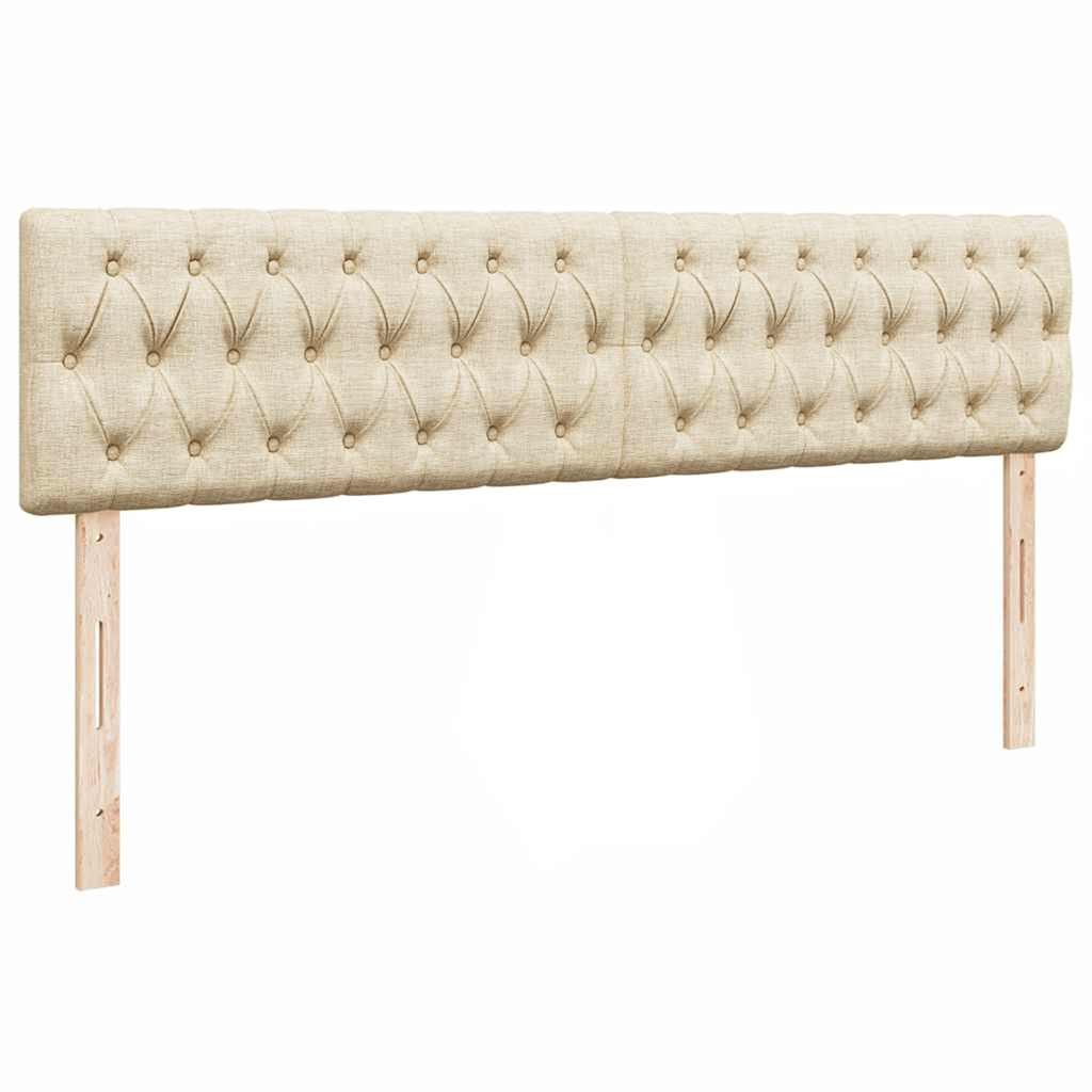 Struttura Letto Pouf con Materassi Crema 180x200 cm in Tessuto