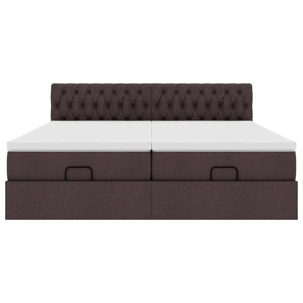 Struttura Letto Pouf con Materassi 200x200 cm in Tessuto