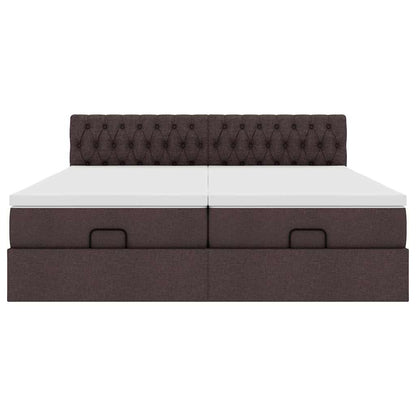 Struttura Letto Pouf con Materassi 200x200 cm in Tessuto