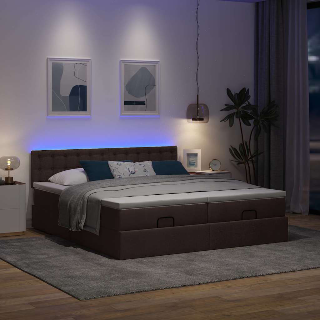Struttura Letto Pouf con Materassi 160x200 cm in Tessuto | homemem39