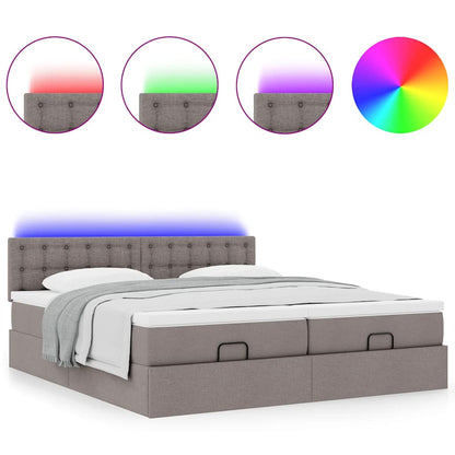 Struttura Letto Pouf con Materassi Tortora 160x200cm in Tessuto | homemem39