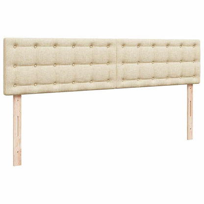 Struttura Letto Pouf con Materassi Crema 180x200 cm in Tessuto