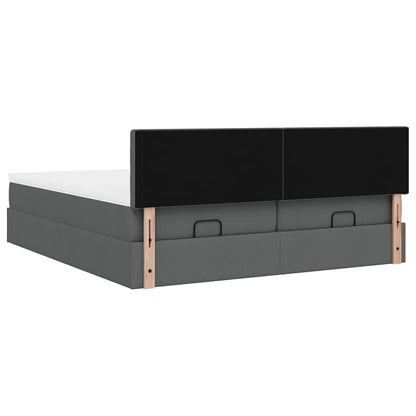 Struttura Letto Pouf con Materassi 200x200 cm in Tessuto