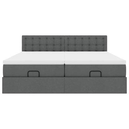 Struttura Letto Pouf con Materassi 200x200 cm in Tessuto - homemem39