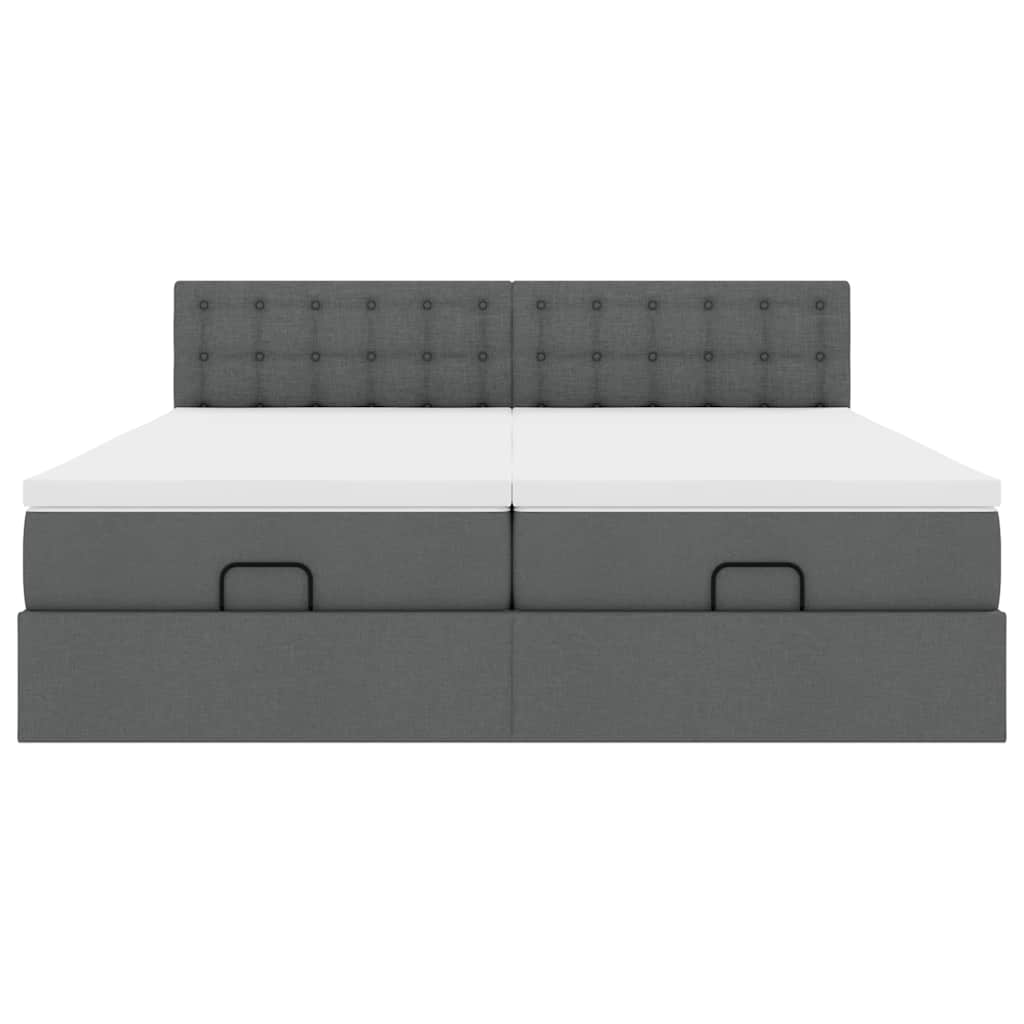Struttura Letto Pouf con Materassi 200x200 cm in Tessuto