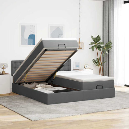 Struttura Letto Pouf con Materassi 200x200 cm in Tessuto