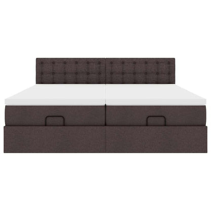 Struttura Letto Pouf con Materassi 200x200 cm in Tessuto - homemem39