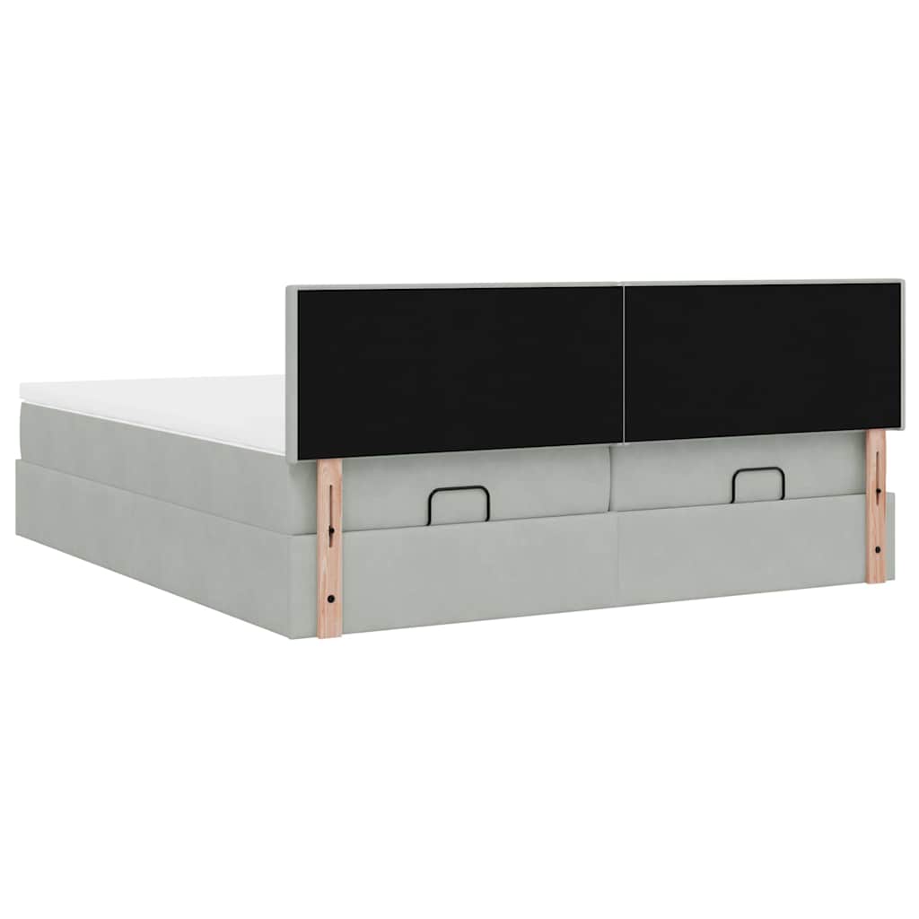 Struttura Letto Pouf con Materassi 160x200 cm in Velluto