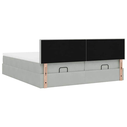 Struttura Letto Pouf con Materassi 160x200 cm in Velluto