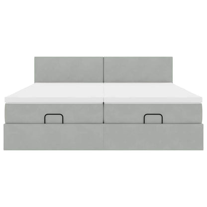Struttura Letto Pouf con Materassi 160x200 cm in Velluto