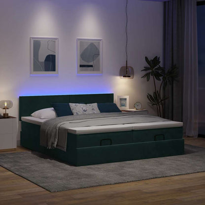 Struttura Letto Pouf con Materassi 160x200 cm Velluto