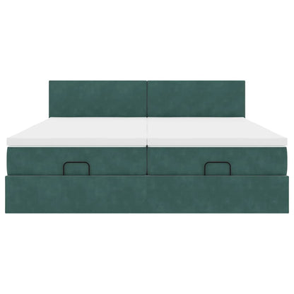 Struttura Letto Pouf con Materassi 160x200 cm Velluto