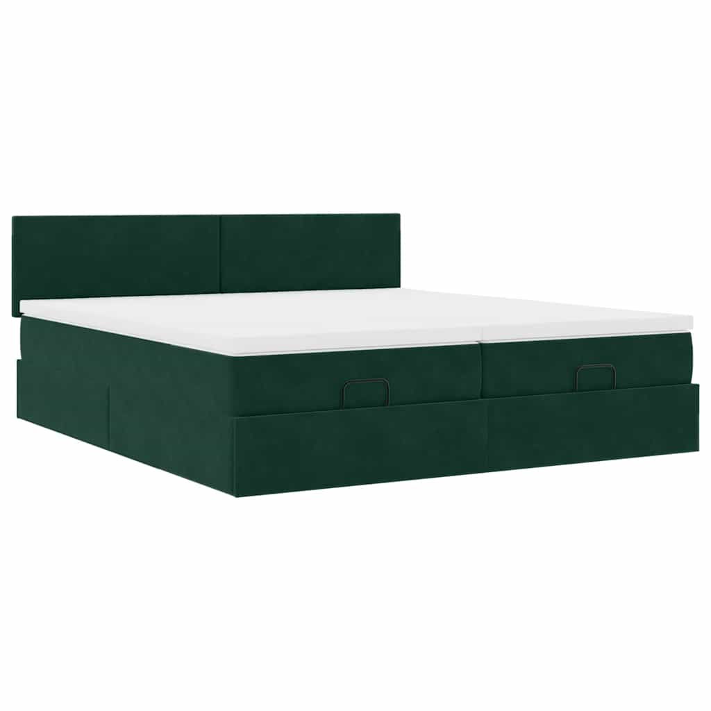 Struttura Letto Pouf con Materassi 160x200 cm Velluto