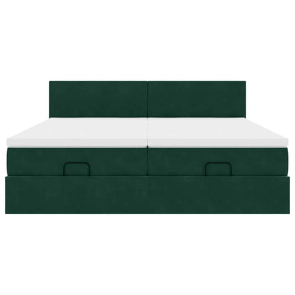 Struttura Letto Pouf con Materassi 160x200 cm Velluto