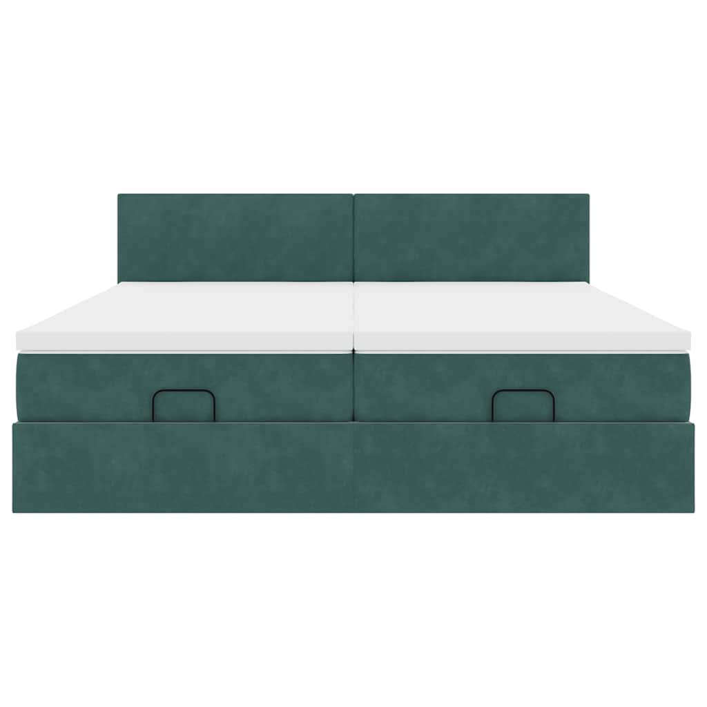 Struttura Letto Pouf con Materassi 180x200 cm Velluto