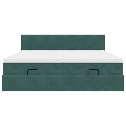 Struttura Letto Pouf con Materassi 180x200 cm Velluto